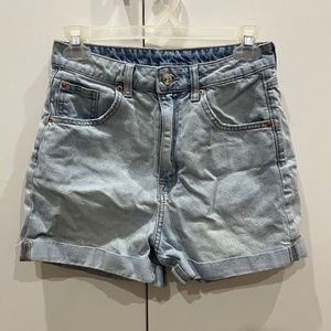 H&M High Waisted Light Blue Denim Jean Shorts